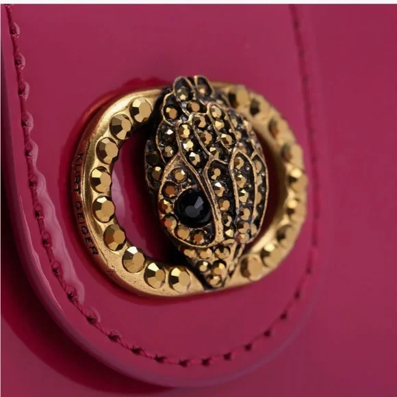 Kurt Geiger London Small Leather Chelsea Hobo Crossbody Bag  in Fuchsia NWT - Picture 4 of 5